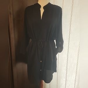 Haute Monde Lightweight Utility Style Black Gold Hardware Dress Pockets Medium‎